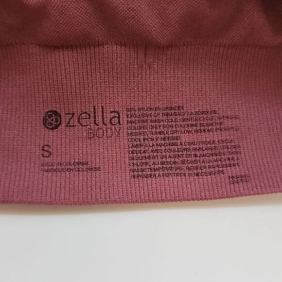 Zella Body small strappy sports bra wire free fitted pull over ribbed top womens - Picture 5 of 5